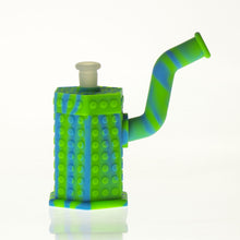 Silicone Hexagon bubbler with titanium nail & silicone stem & secret storage 6"