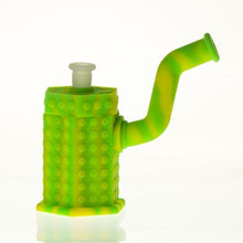 Silicone Hexagon bubbler with titanium nail & silicone stem & secret storage 6"
