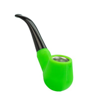 Silicone Sherlock pipe with plastic mouthpiece and steel bowl 6"