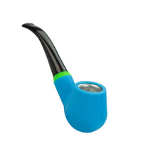 Silicone Sherlock pipe with plastic mouthpiece and steel bowl 6"