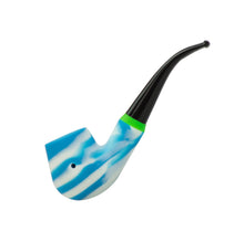 Silicone Sherlock pipe with plastic mouthpiece and steel bowl 6"
